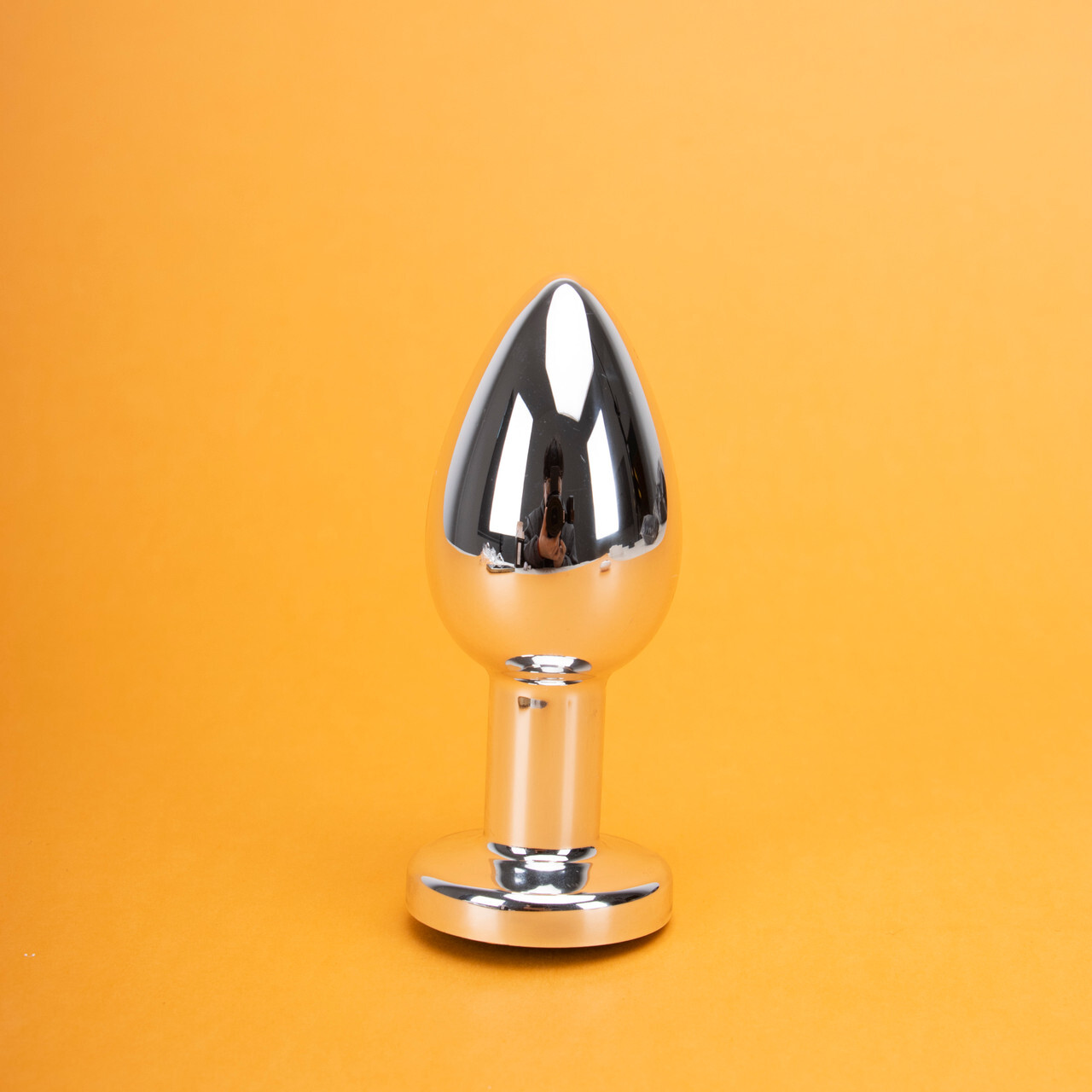 Remote Vibrating Stainless Steel Anal Plug with glowing LED base